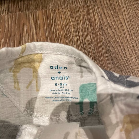 aden + anais layette footed pajamas zipper 6-9 months new - Picture 2 of 3